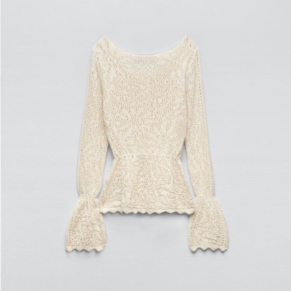 ZARA POINTELLE KNIT JACKET - Picture 16 of 17